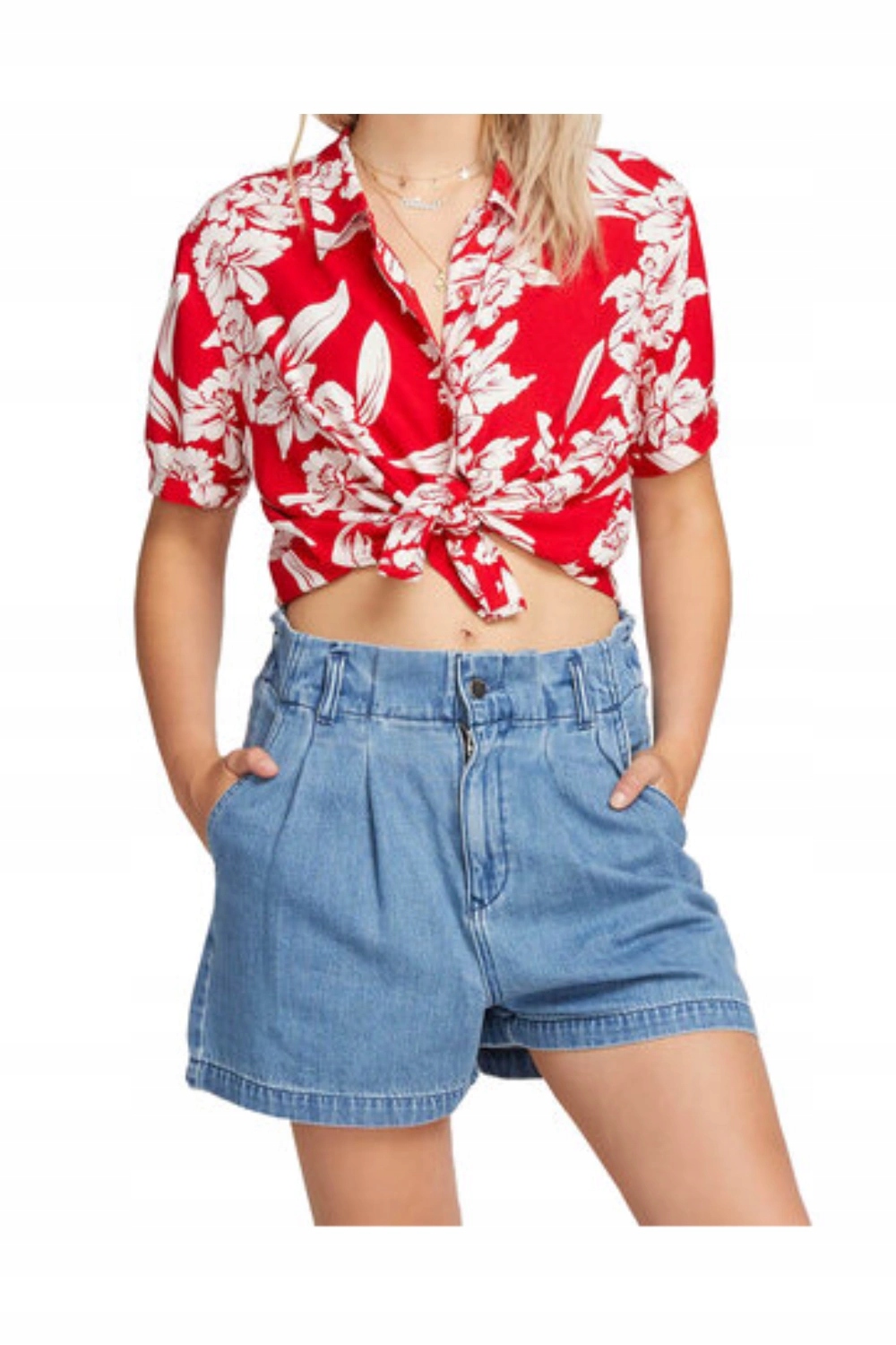 Dámská košile s krátkým rukávem Volcom Aloha Ha vzorovaná krátká vel.