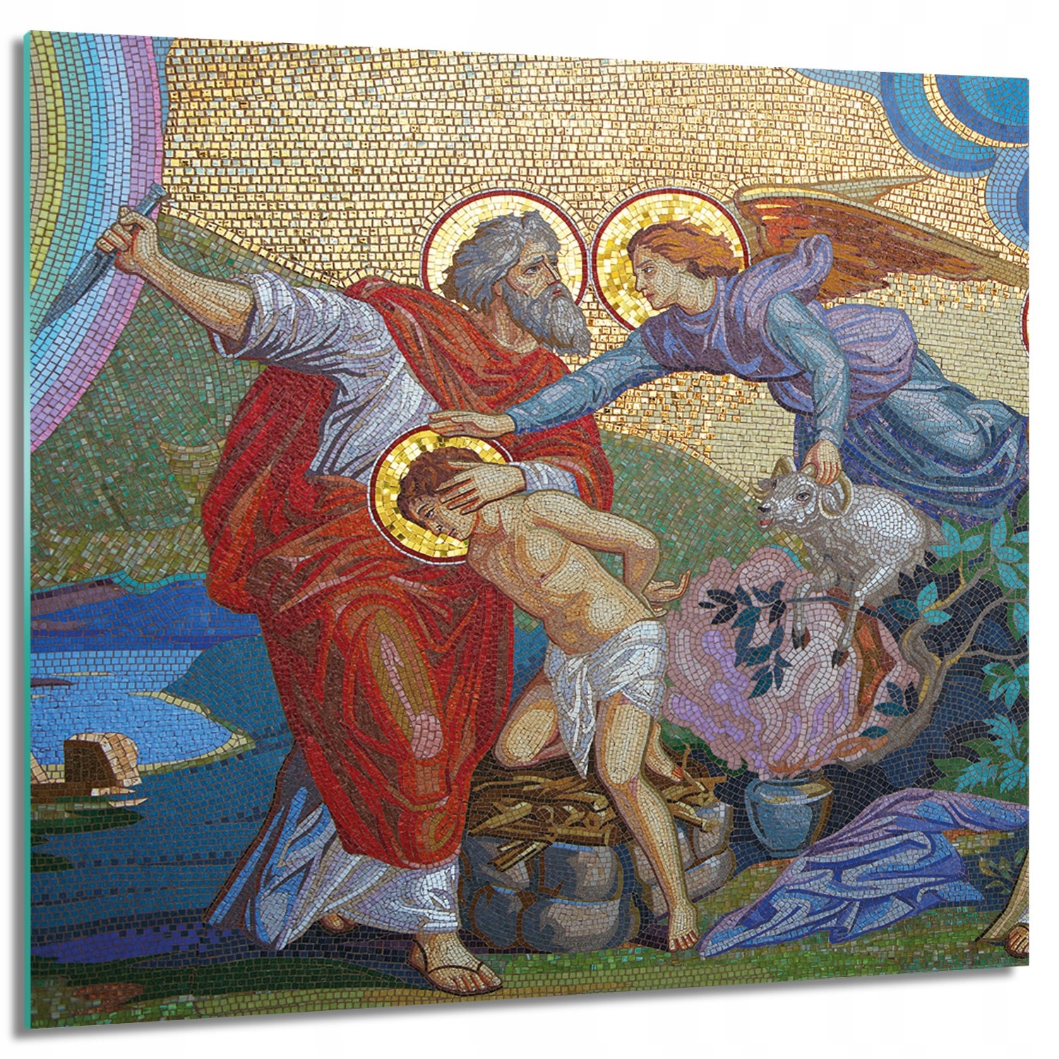 

Foto szklane na ścianę Abraham Izaak anioł 60x60