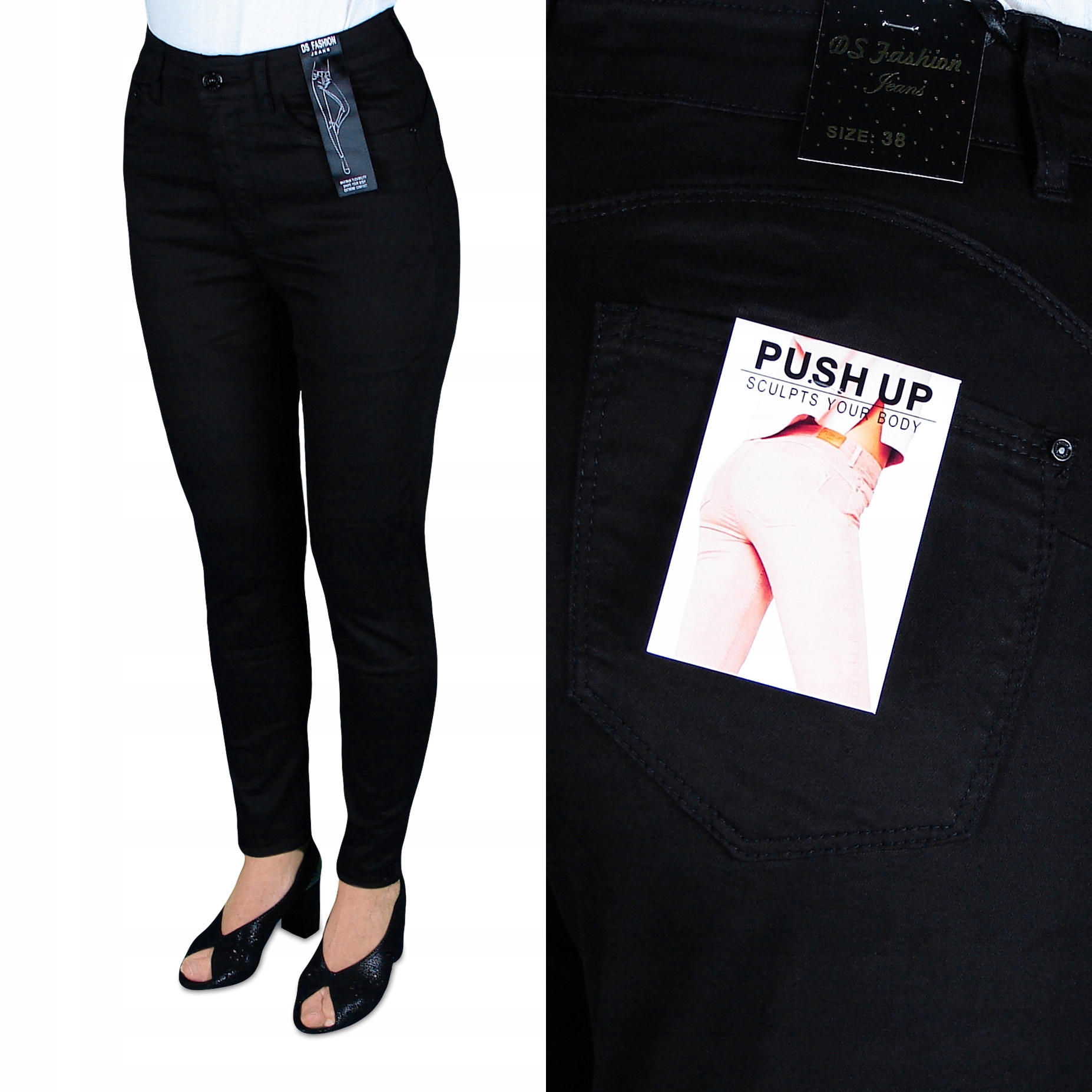 

Spodnie Damskie Jeans Wyszczuplające 48 92-102cm