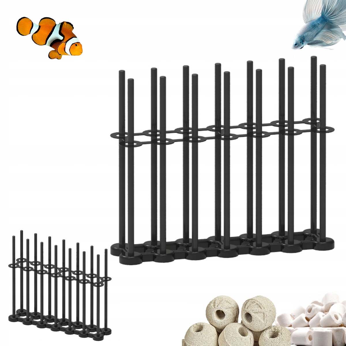 Stojan na filtrační média – organizér kuliček BioBall AkvaZaplení – 2x7x6