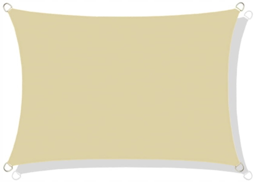 Zahradní Sluneční Plachta Voděodolná 4X3 M, Tmavě Béžová, Stínící