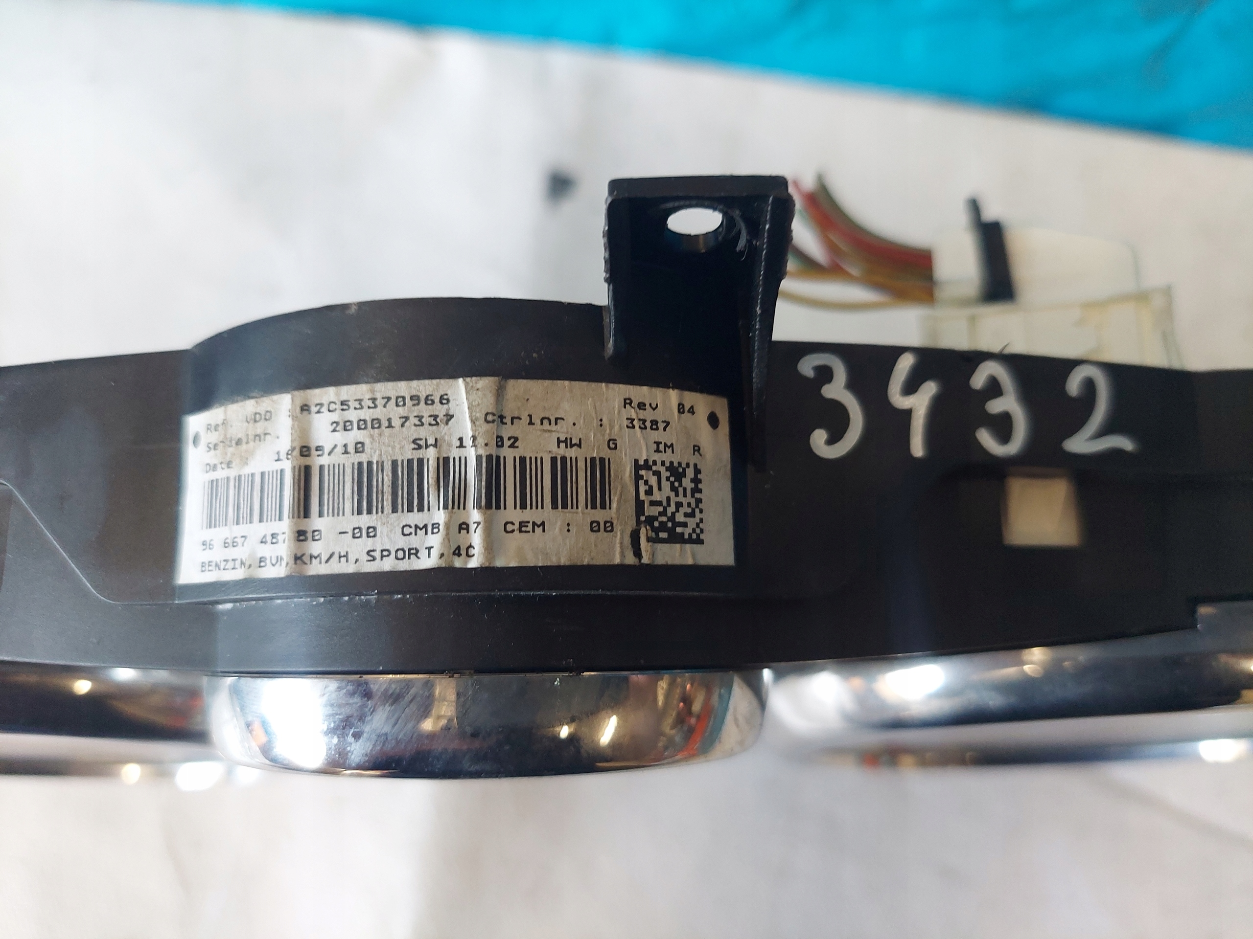 dials clock PEUGEOT 307 1.6 HDI P9661323180