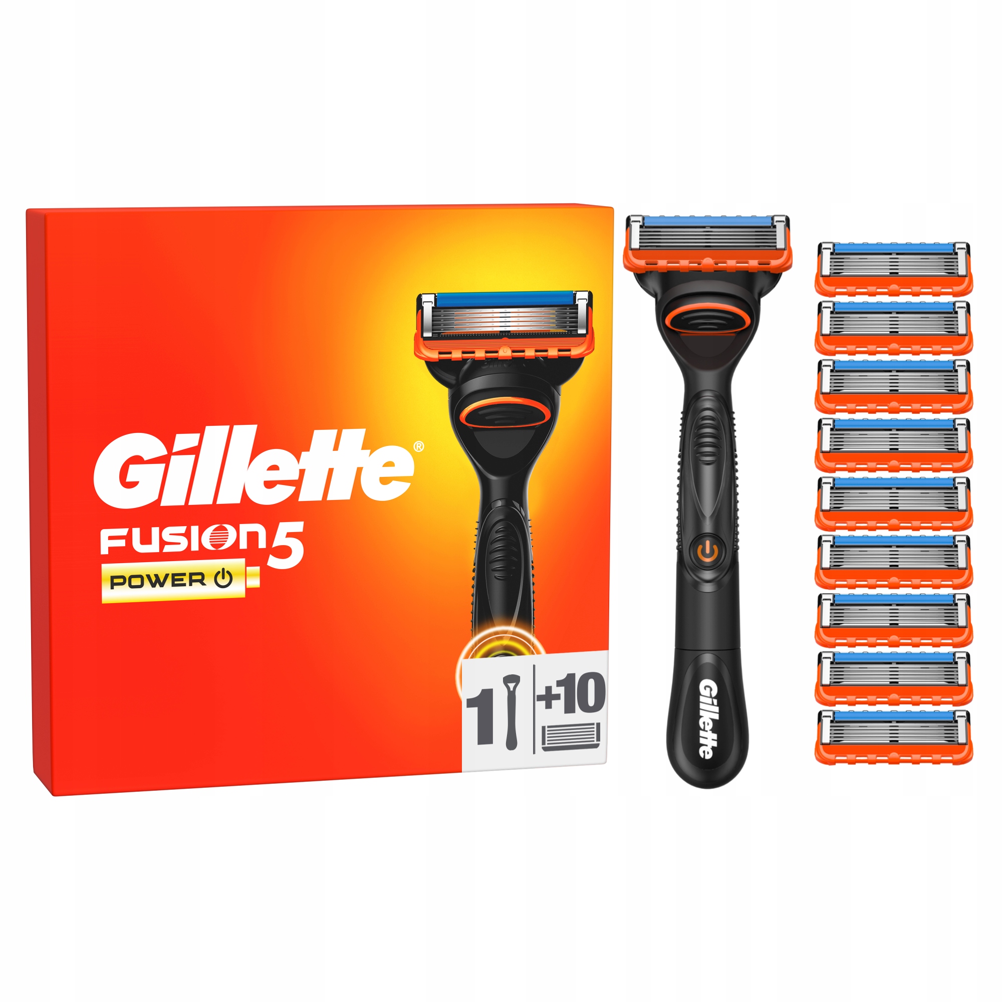 Gillette Fusion5 Power Maszynka do golenia dla mężczyzn, 10 wkładów