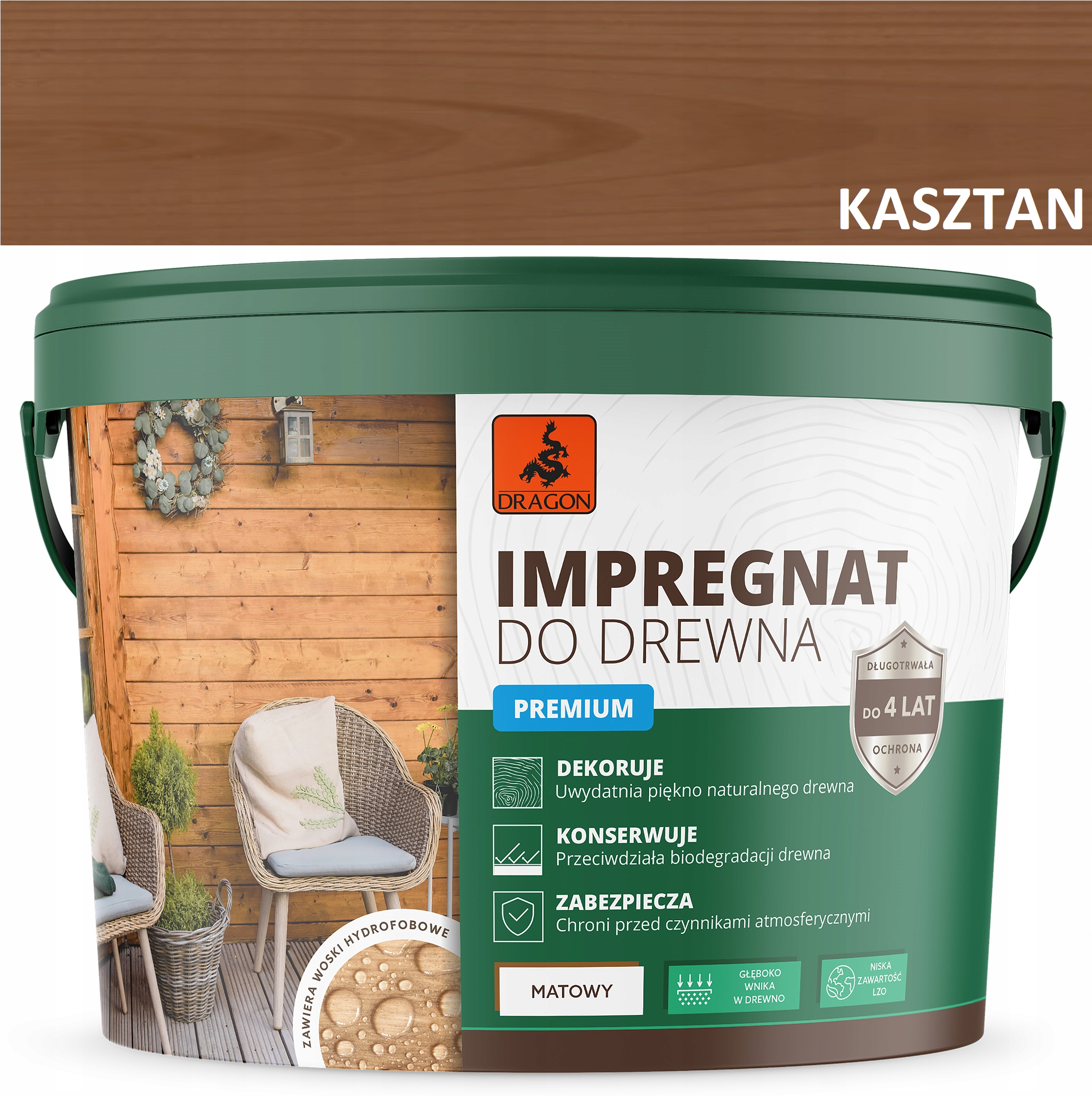 

Dragon Impregnat Do Drewna Premium 1 L Kasztan