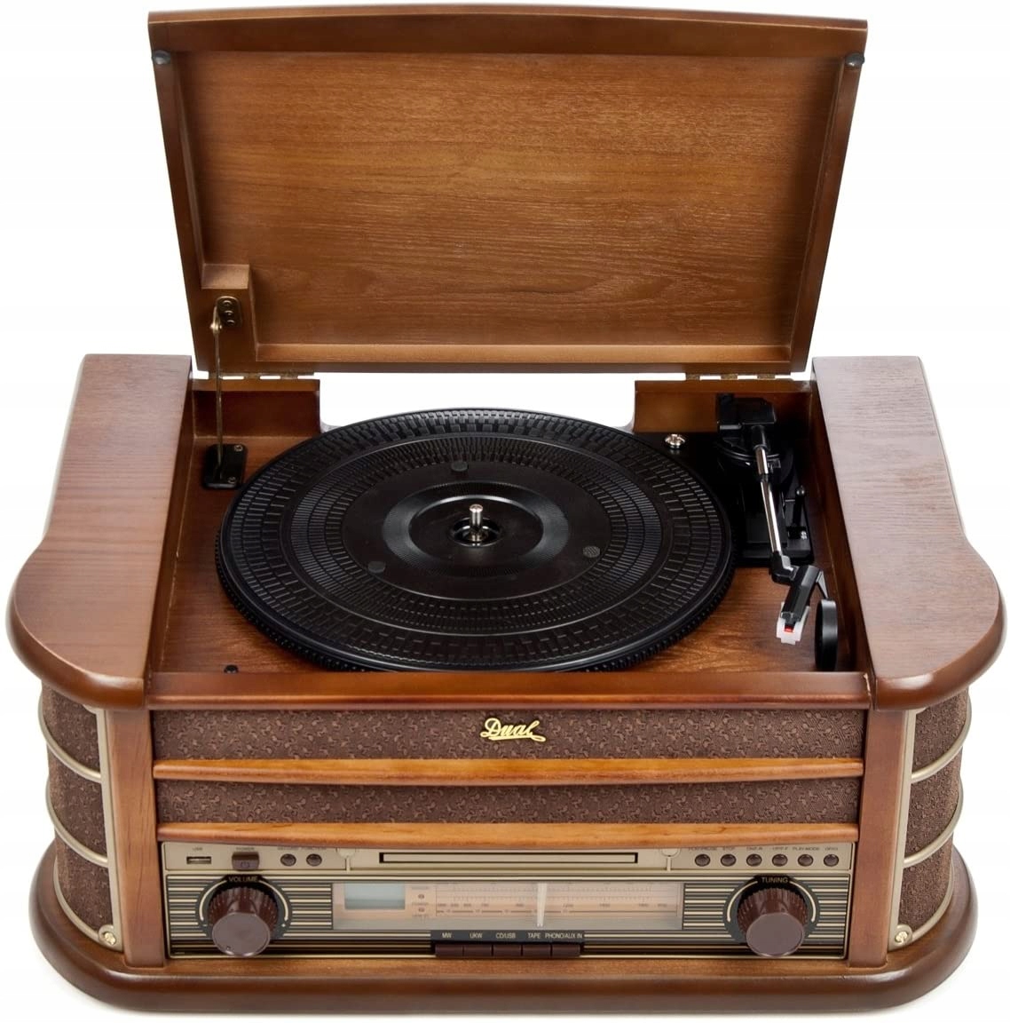 GRAMOFON RETRO RADIO FM USB MP3 CD AUX WINYL MAGNETOFON KASETA Model Nr 4