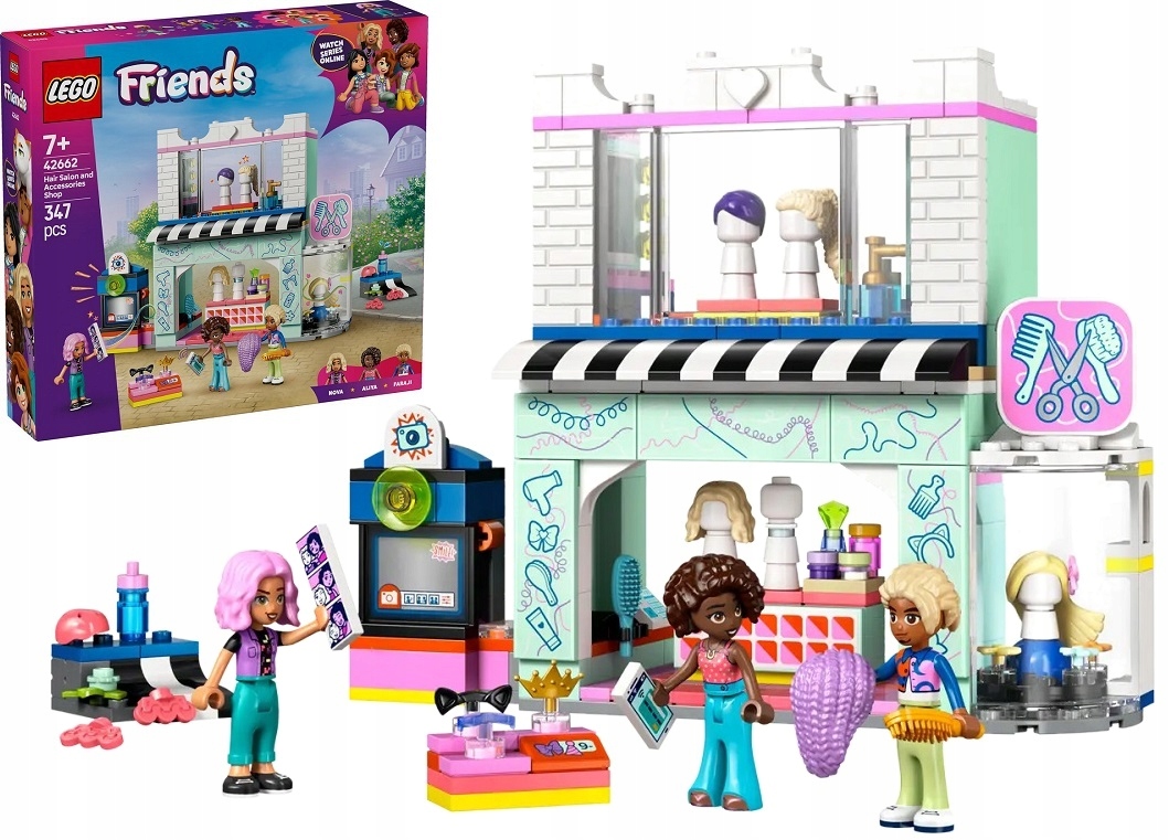 347 dílků stavebnice Lego Friends Kadeřnický salon a obchod s ozdobami 42662