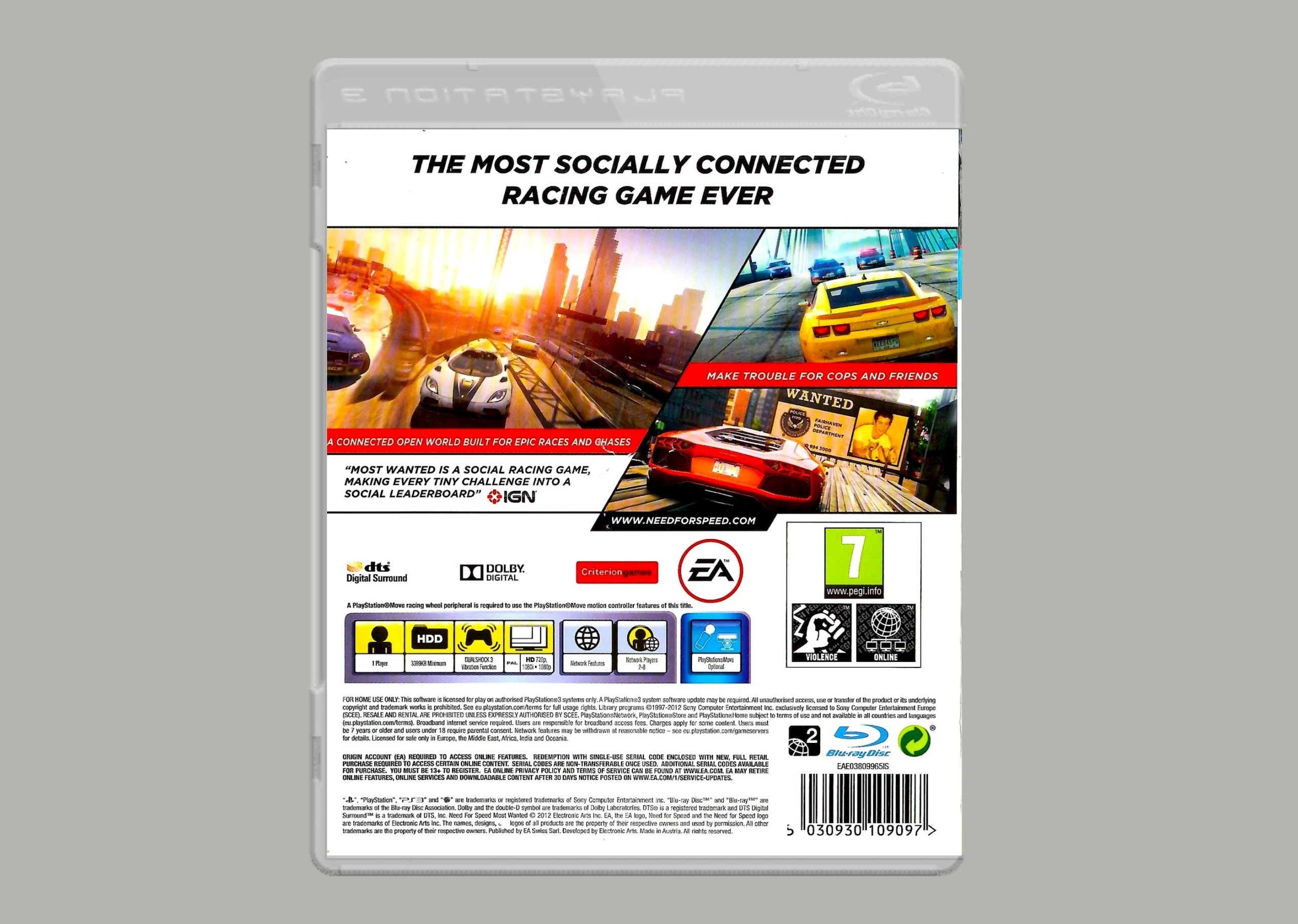 gra na PS3 NFS NEED FOR SPEED MOST WANTED ścigaj się i stań się MOST WANTED Tematyka wyścigi