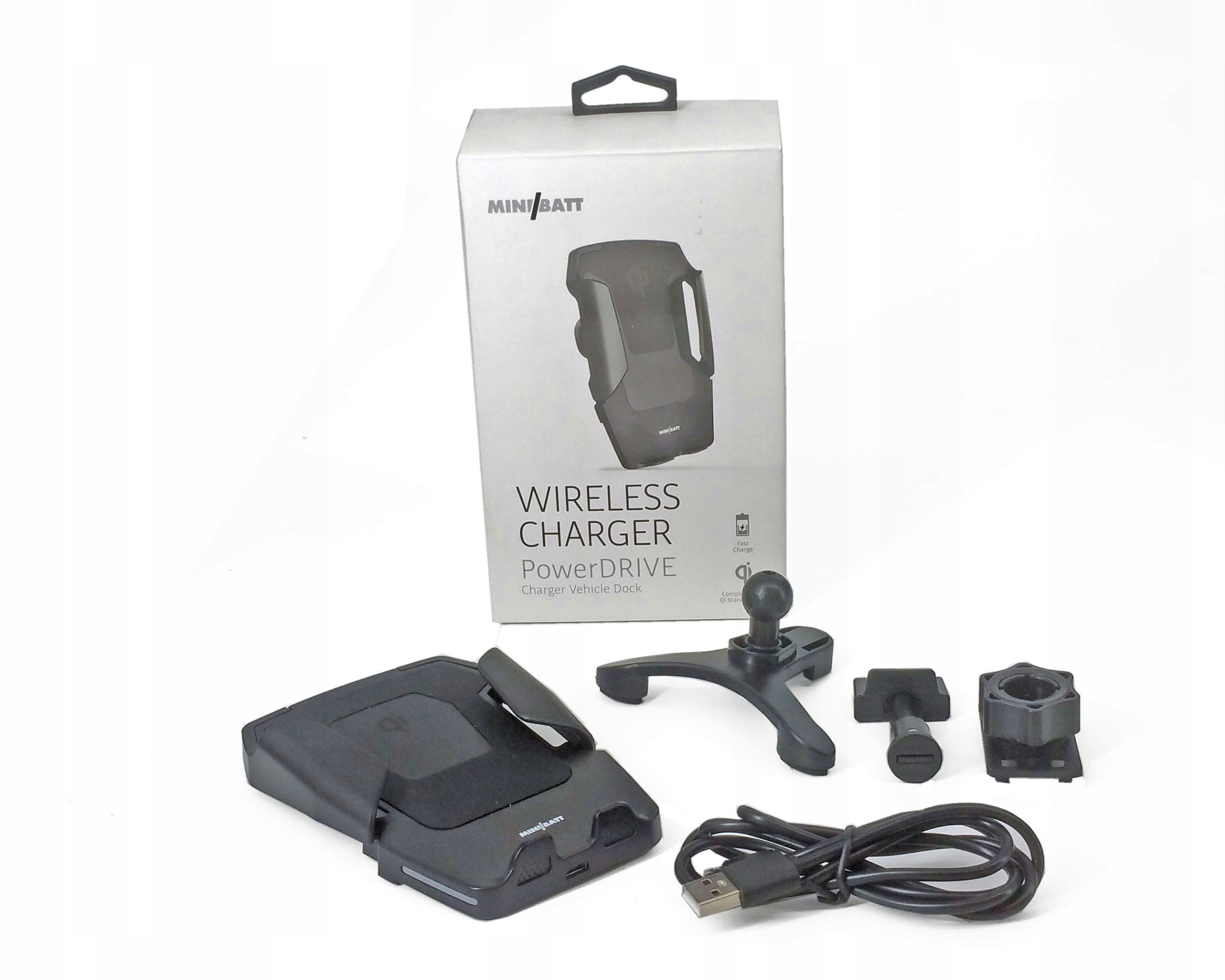 Uchwyt samochodowy z ładowarką Minibatt PowerDRIVE