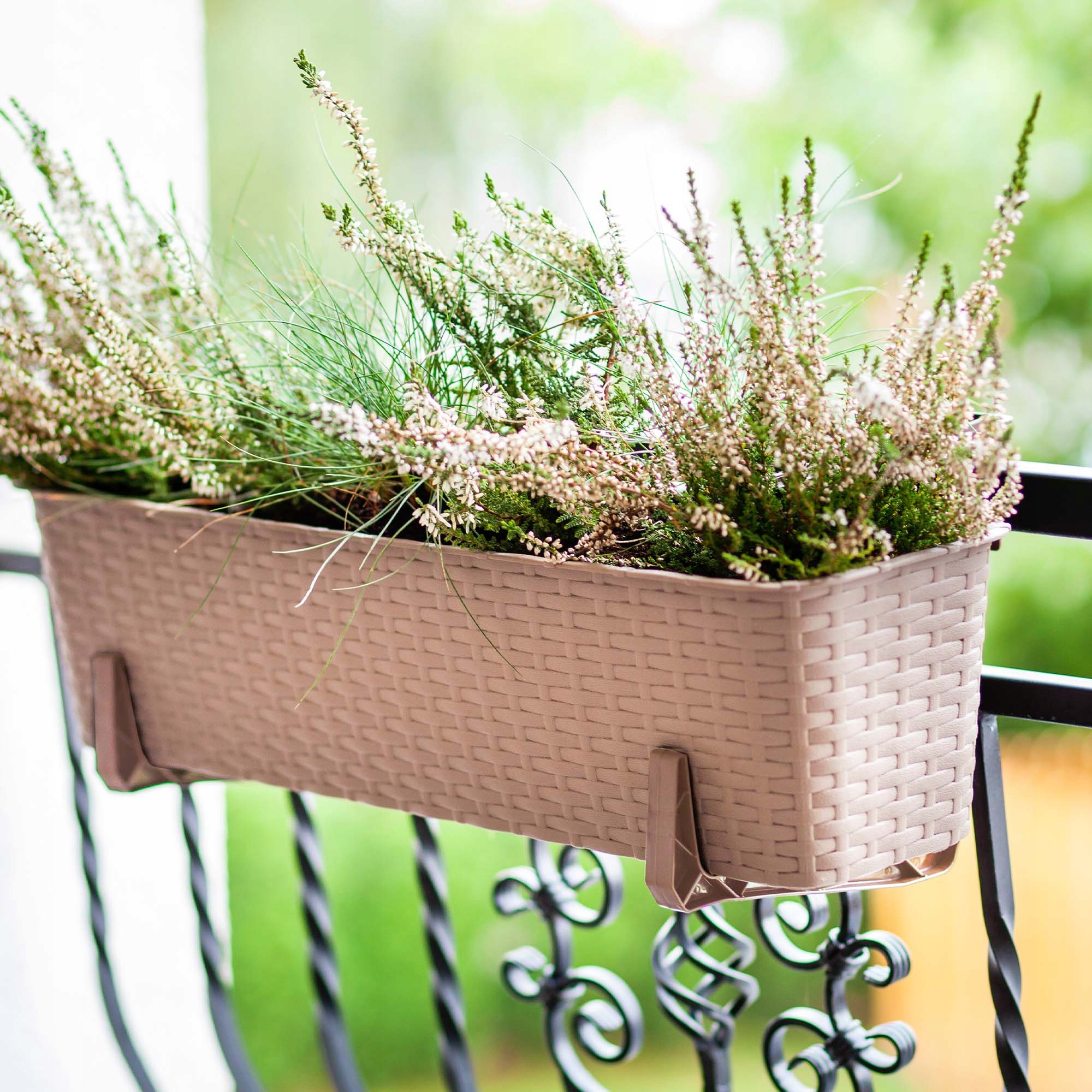 4x SKRZYNKA BALKONOWA 60cm UCHWYTY KARMELOWA Długość maksymalna 60 cm