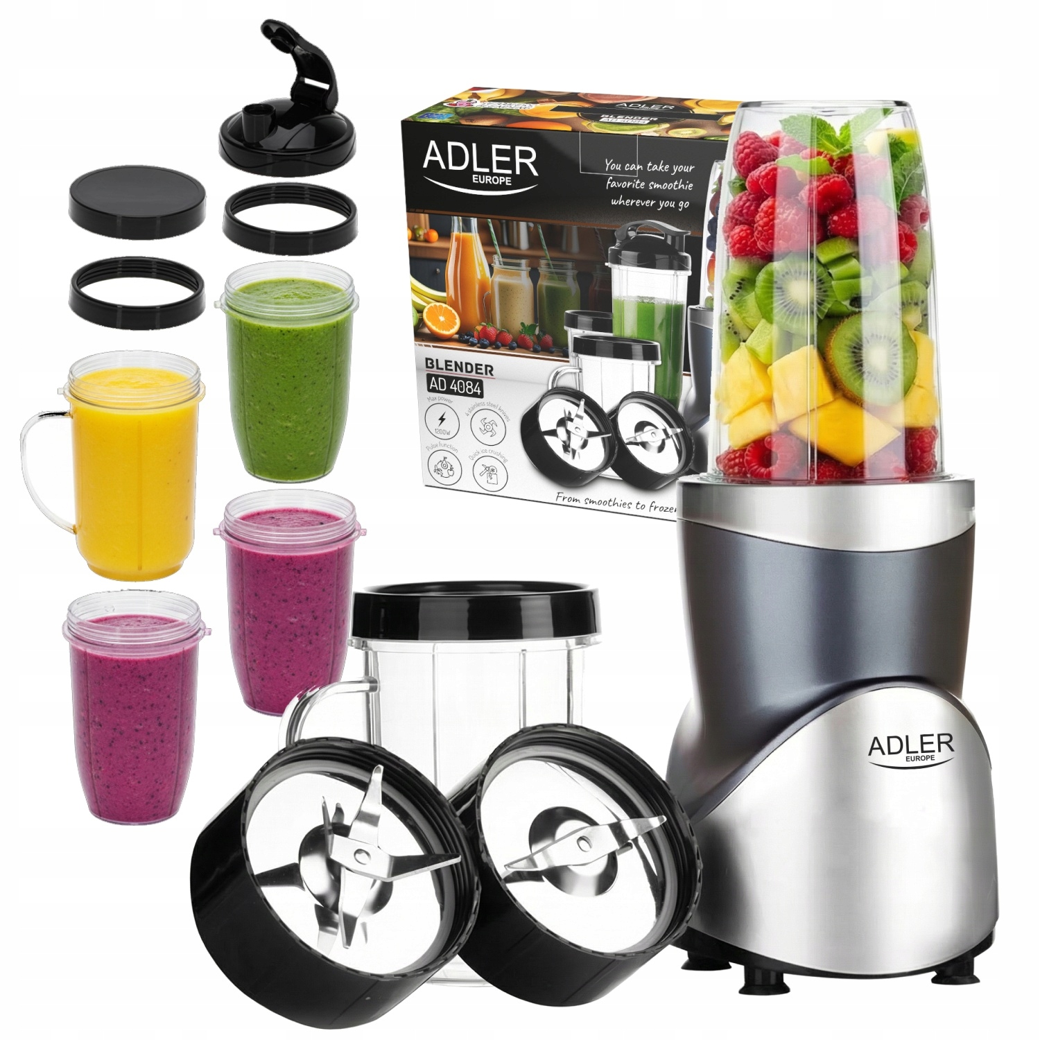 Kalichový mixér pro Smoothie 1200W Bidony Sada osobního mixéru Silný