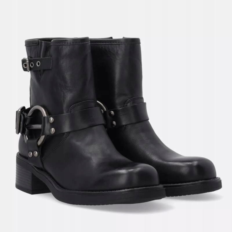 Venezia W014LEBLOBB008 černé kotníkové boty s přezkami vel.