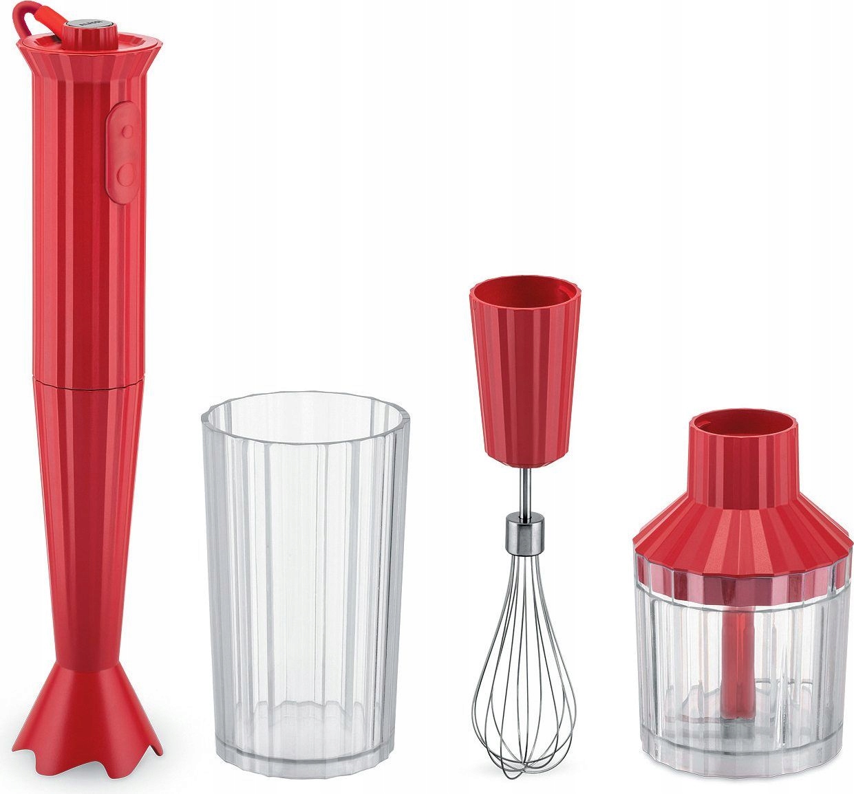 Alessi Plisse Blender Ręczny Akcesoria Czerwony