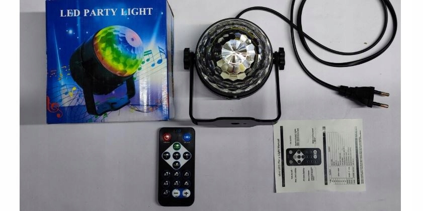 KULA DYSKOTEKOWA LED DISCO RGB PROJEKTOR + PILOT Marka Ikonka