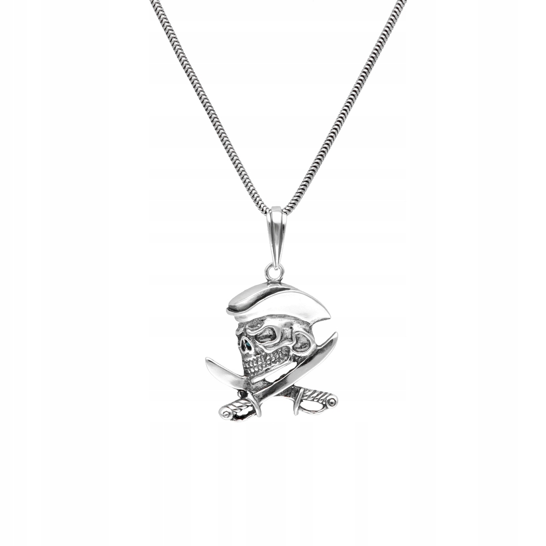 Pánský přívěsek lebka pirát stříbro oxidované