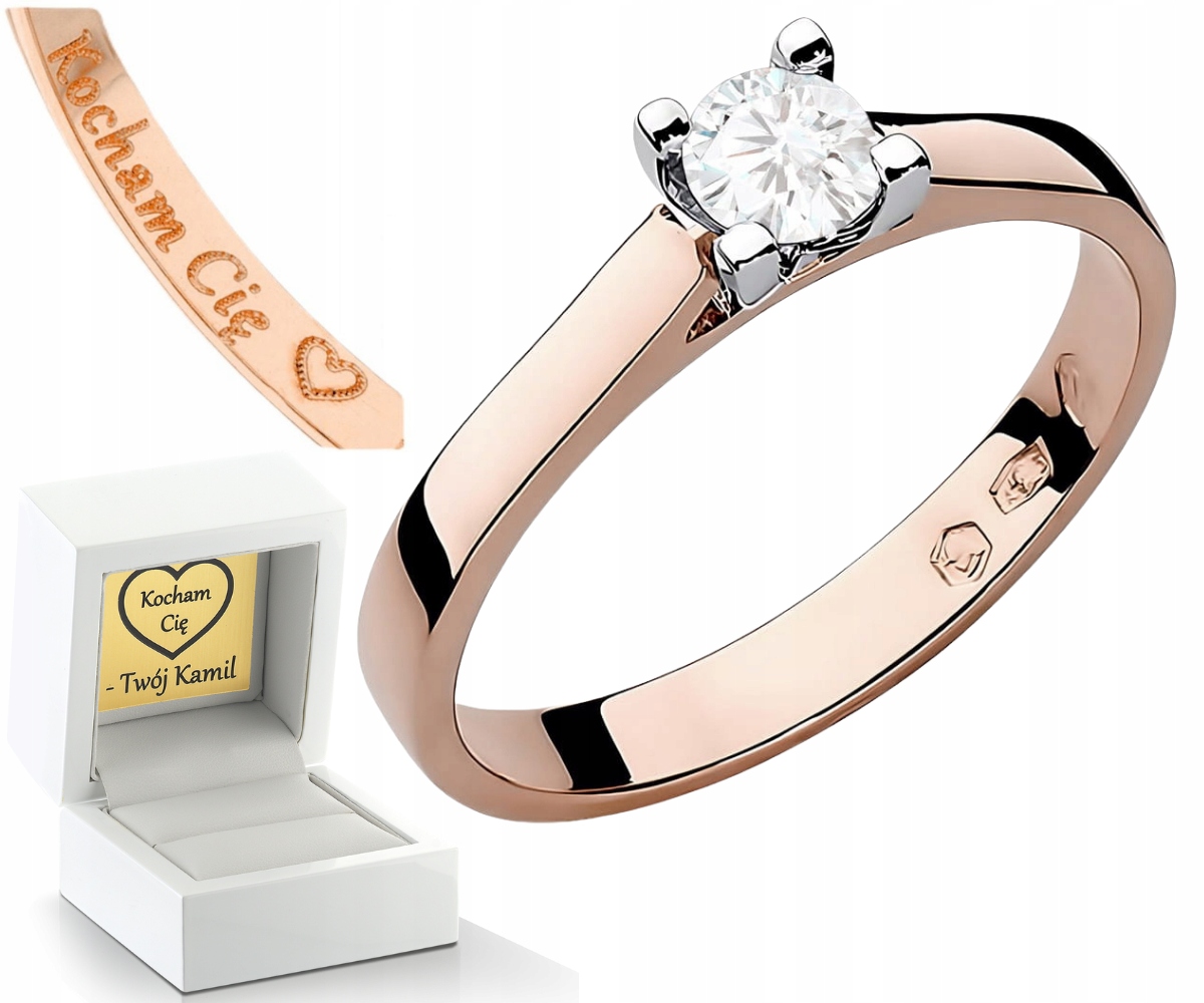 Prstýnek Laboratorní Briliant 0,25CT Růžové Zlato 585 Gravírování
