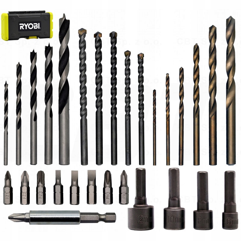 Ryobi RAK30MIX Zestaw wierteł i bitów 30szt. Zasilanie akumulatorowe