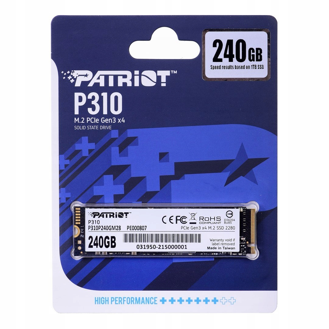 Ssd Patriot Viper P310 M.2 PCI-Ex4 NVMe 240GB