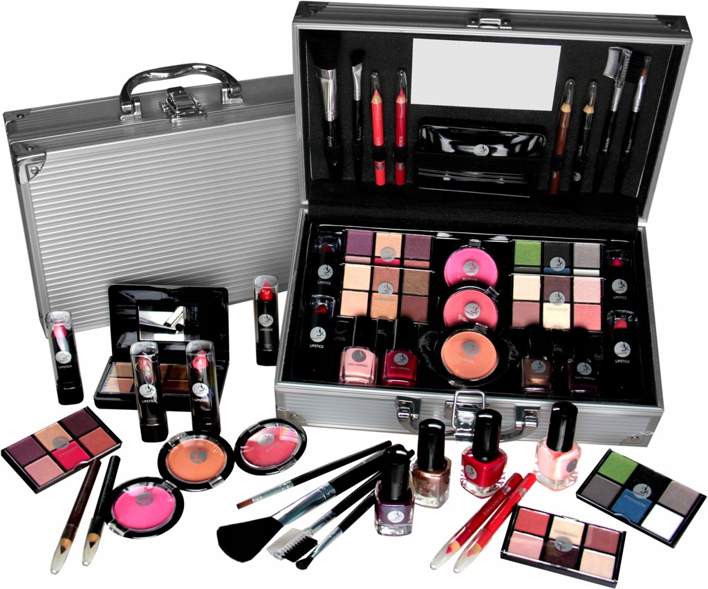 Kuferek Walizka Na Kosmetyki Makijaż Cienie Zestaw
