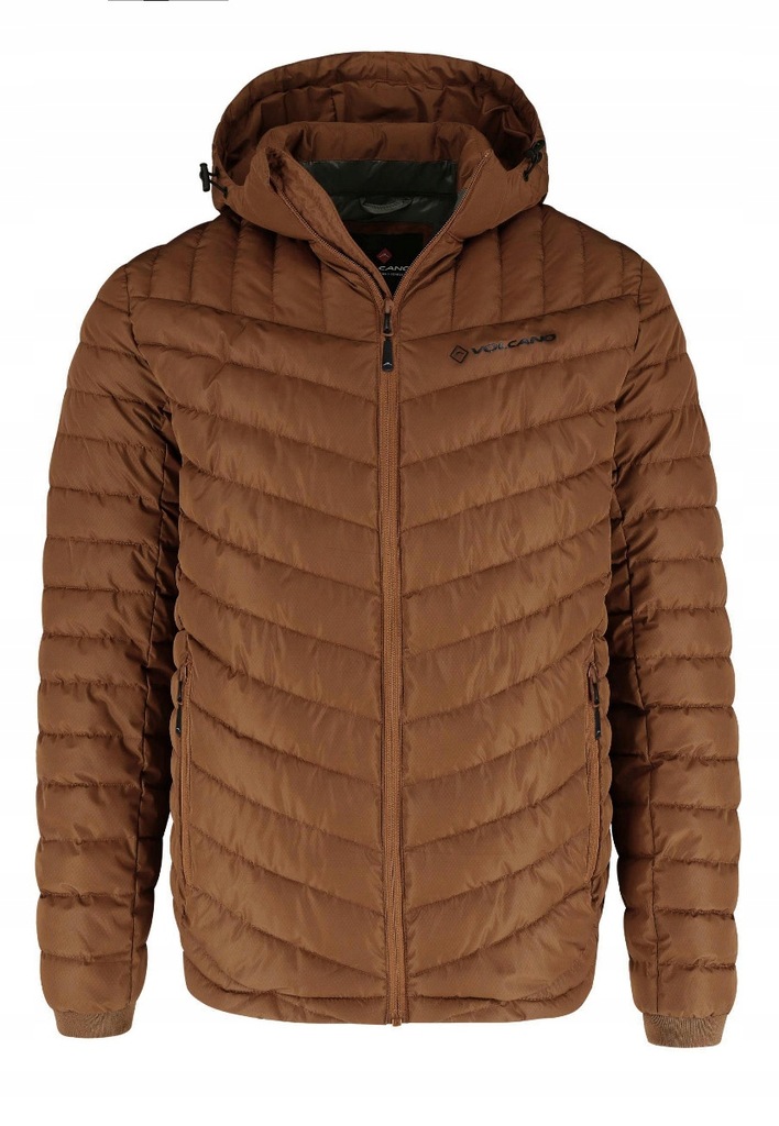 Krátká hnědá prošívaná Podzimní Pánská Bunda Volcano J-mateo M