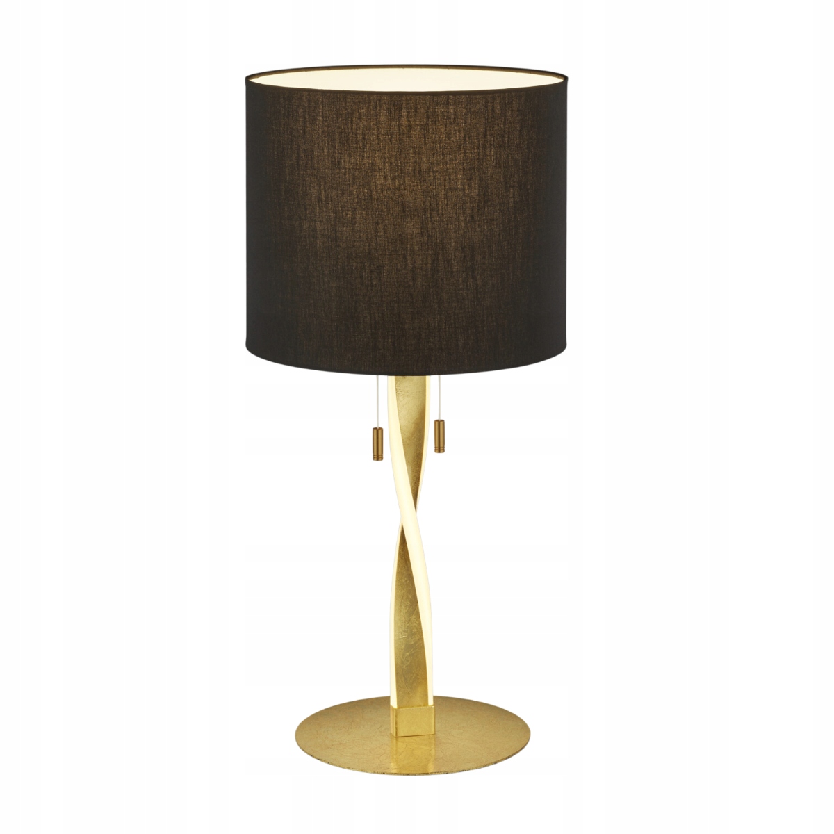 Stolová dekoratívna lampa zlatá s tmavým látkovým tienidlom 30 cm Trio