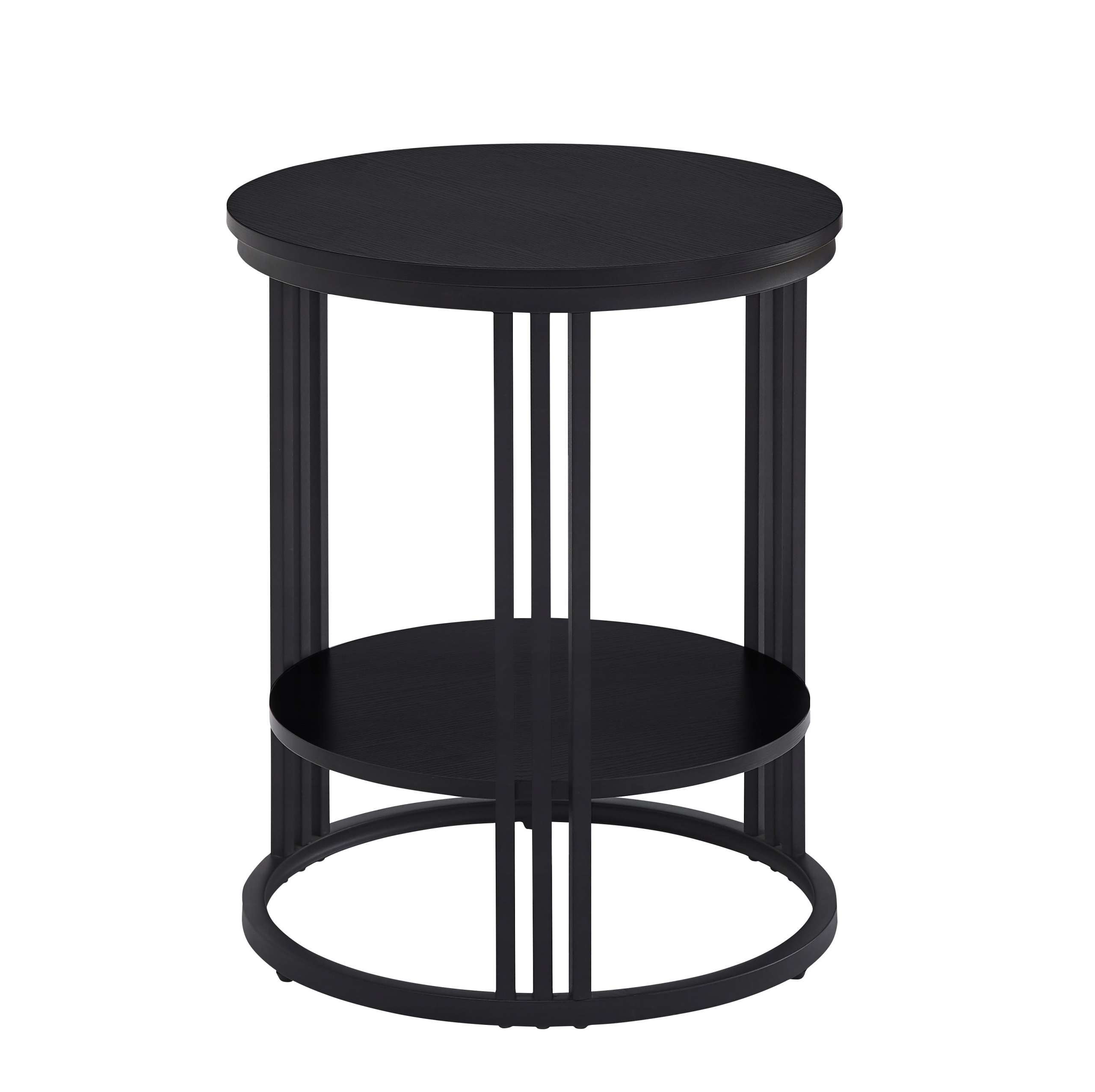 Konferenčný Stolík Bočný Moderný Škandinávsky Vysoký 60 cm Čierny fi 50 cm