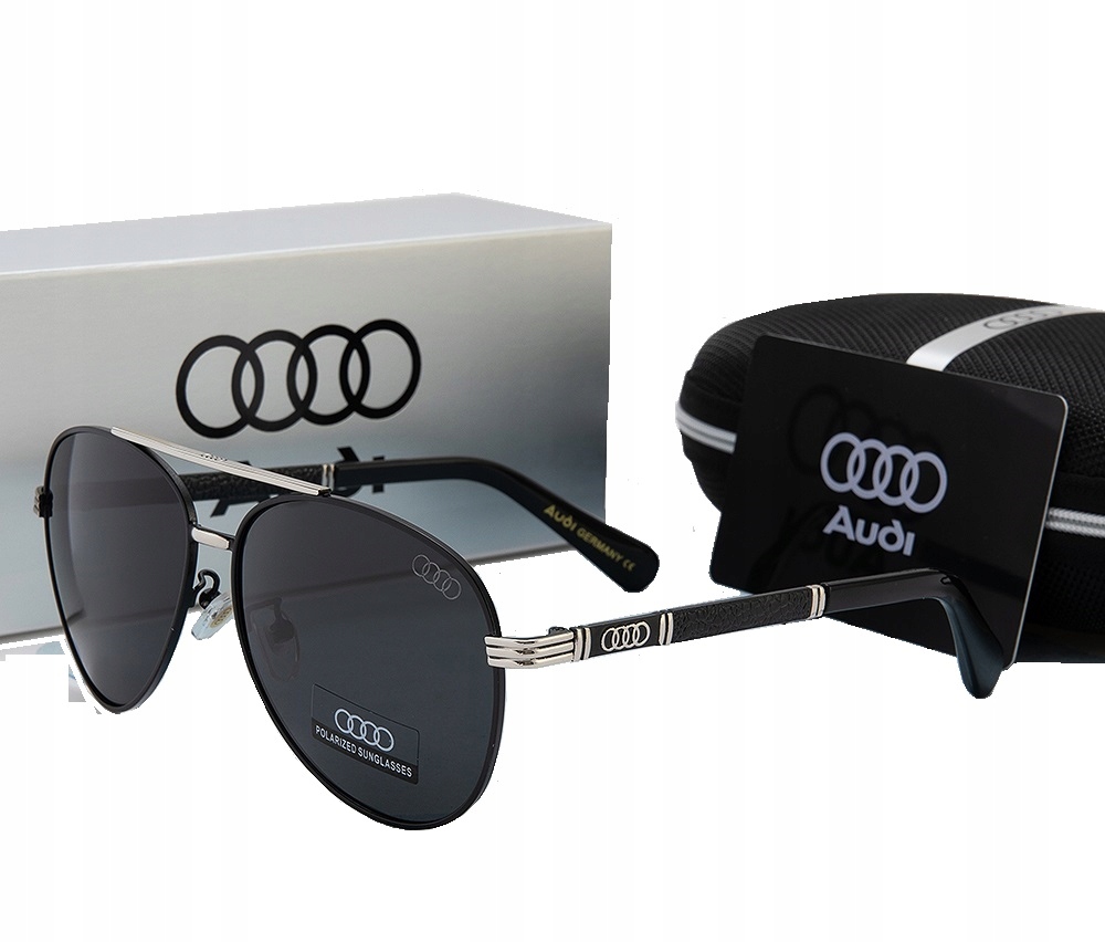 OKULARY PRZECIWSŁONECZNE AUDI + ETUI + FILTR UV