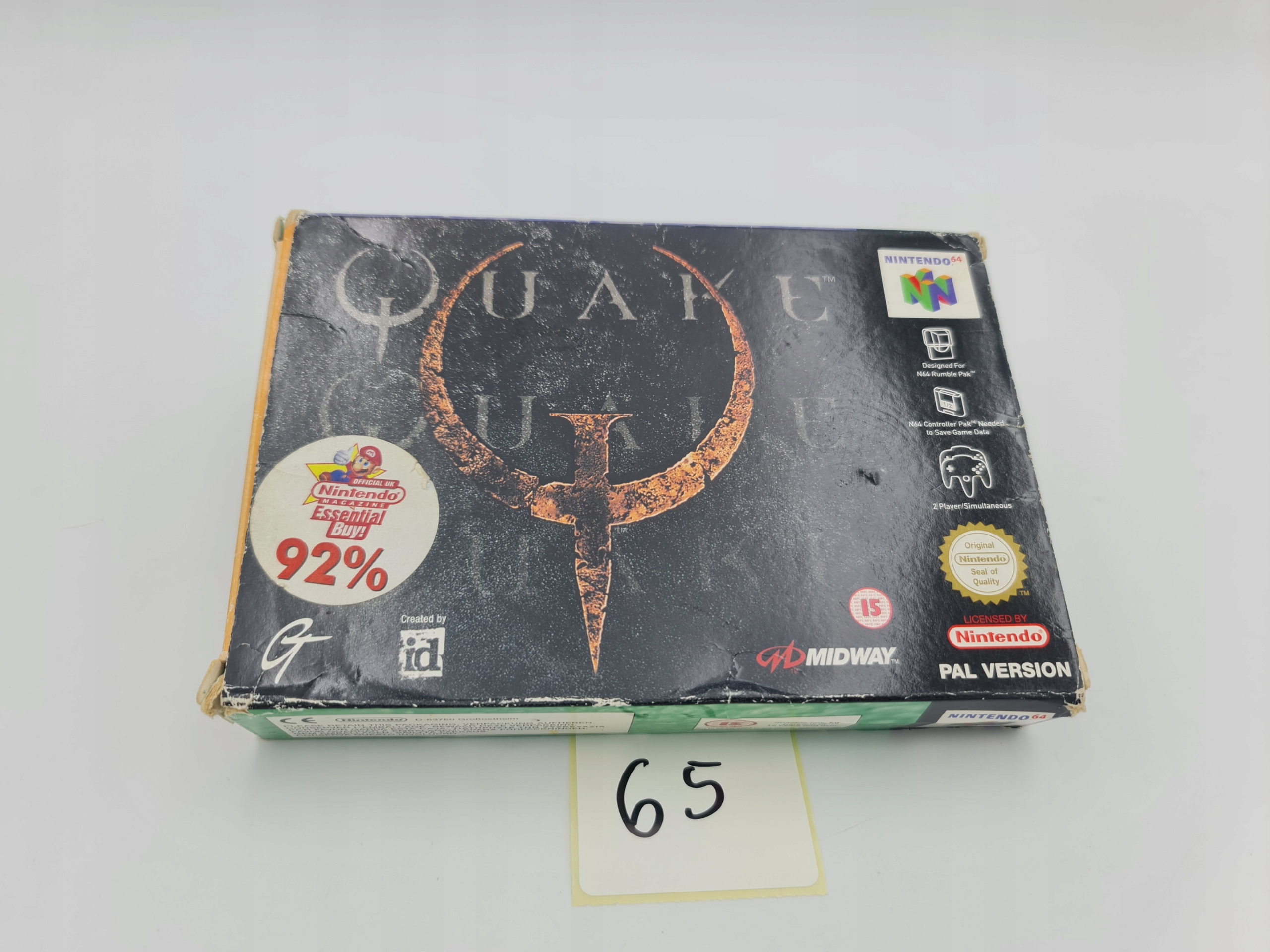 NINTENDO 64 QUAKE KARTON BOX PAL VERSION Producent Nintendo