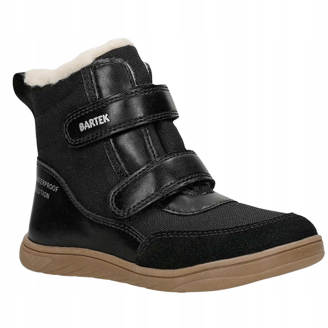 Bartek 84015-81 Śniegowce Barefoot Ocieplane Wełną Wodoodporne Czarne 32