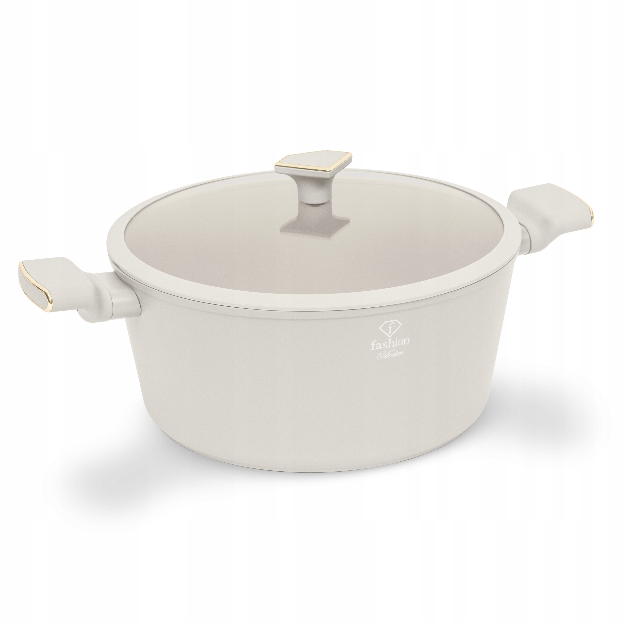 Hrniec s pokrievkou 30 cm, Fashion FTV-0071 Matte Cream-Gold
