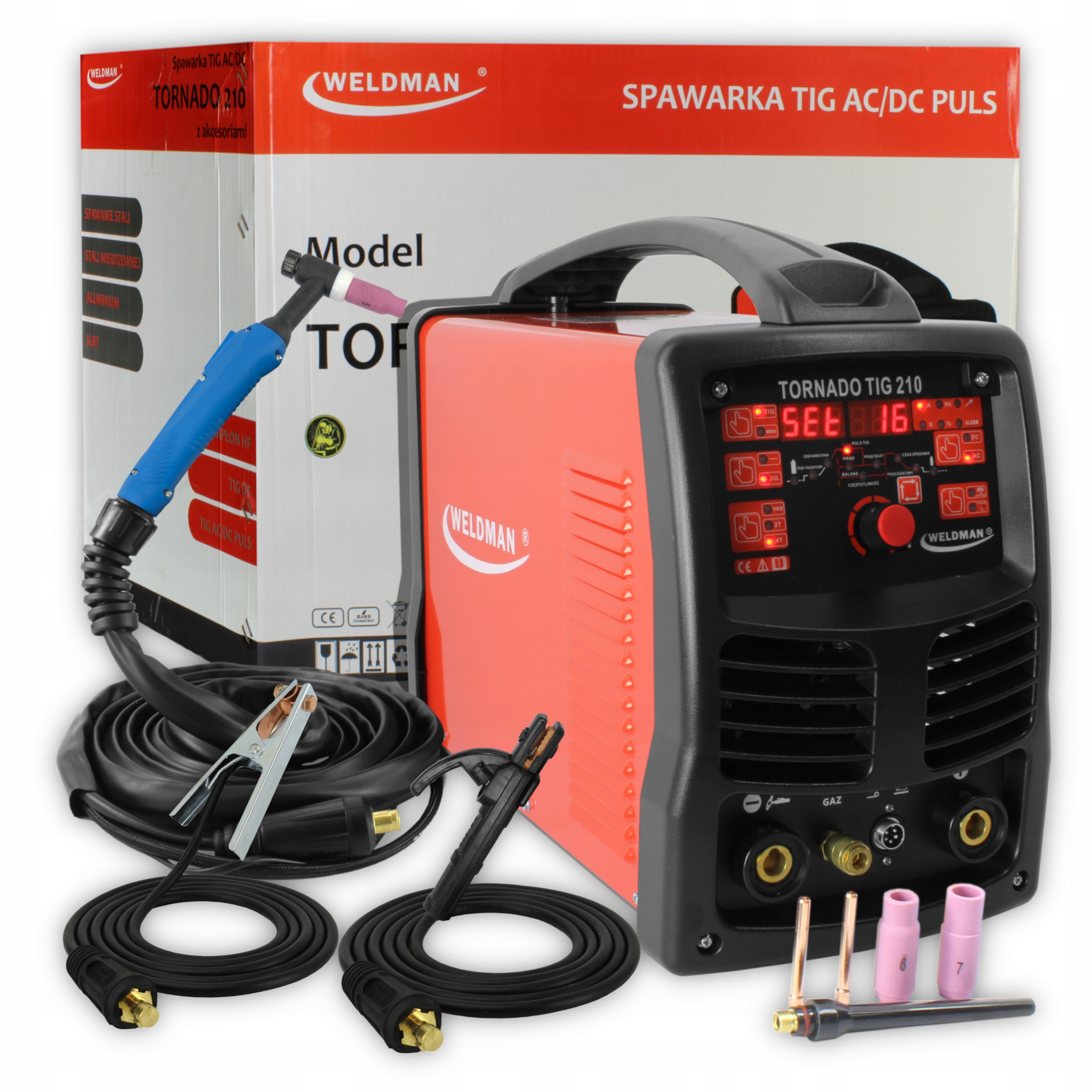 Spawarka Tig DC I Ac/dc Tornado Tig 210 Ac/dc Hf Puls Weldman