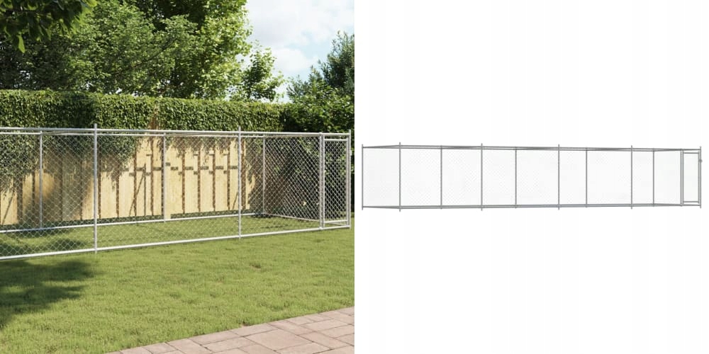 Levně Šedá, Klec pro psa, s dveřmi, 8x2x1, 5 m, ocel