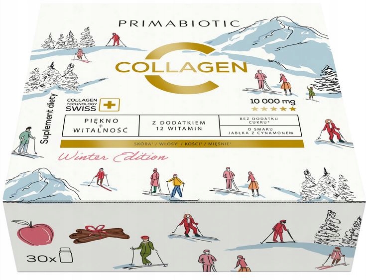Primabiotic Collagen Winter Edition 30 ml x 30 szt.smak jabłko z cynamonem
