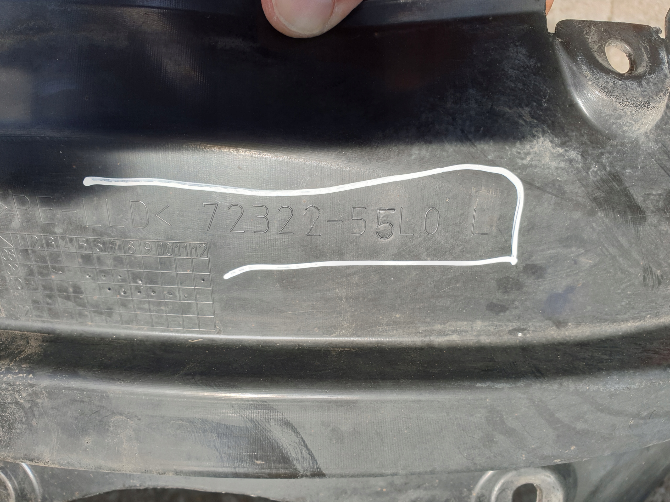mudguard front left SUZUKI SX4 2006-2013 72322-55L0 L