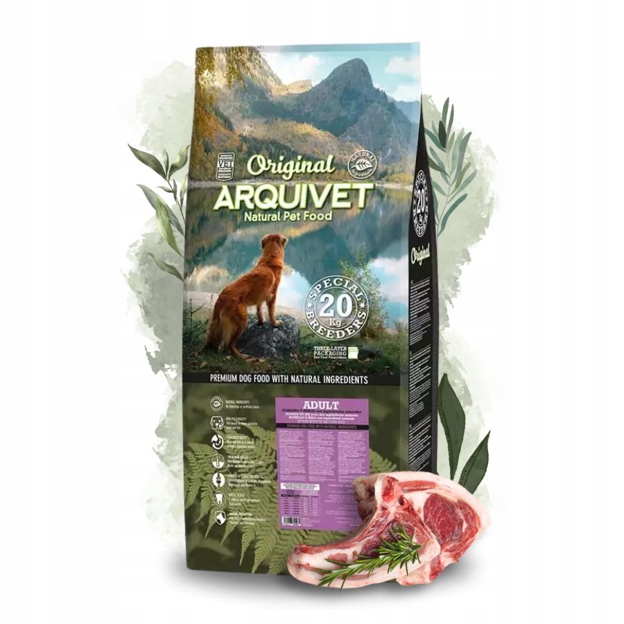 Arquivet Original Adult sucha karma dla psa Jagnięcina Z Ryżem 20 kg