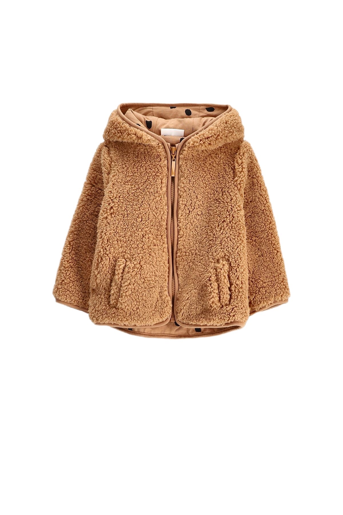 Bluza Dziecięca Dresowa Ocieplana Beżowa Kropki 068 Coccodrillo ZC6