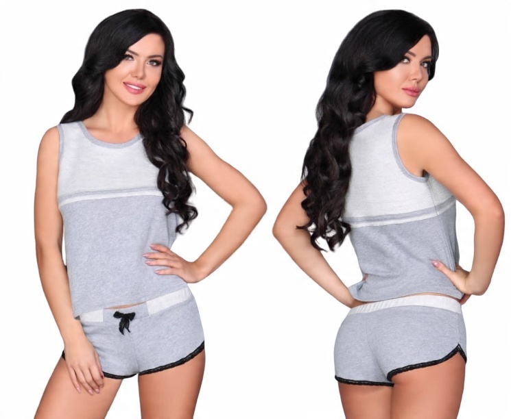 

Piżama szara top krótkie spodenki Aliyya L/XL