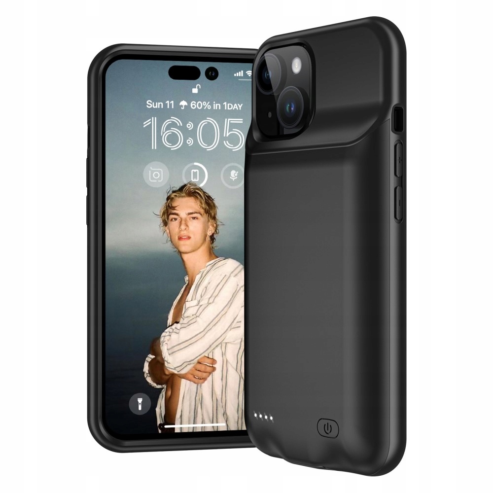 Pouzdro s baterií, powerbanka 8500 mAh pro iPhone 15 Plus, kryt, napájecí pouzdro