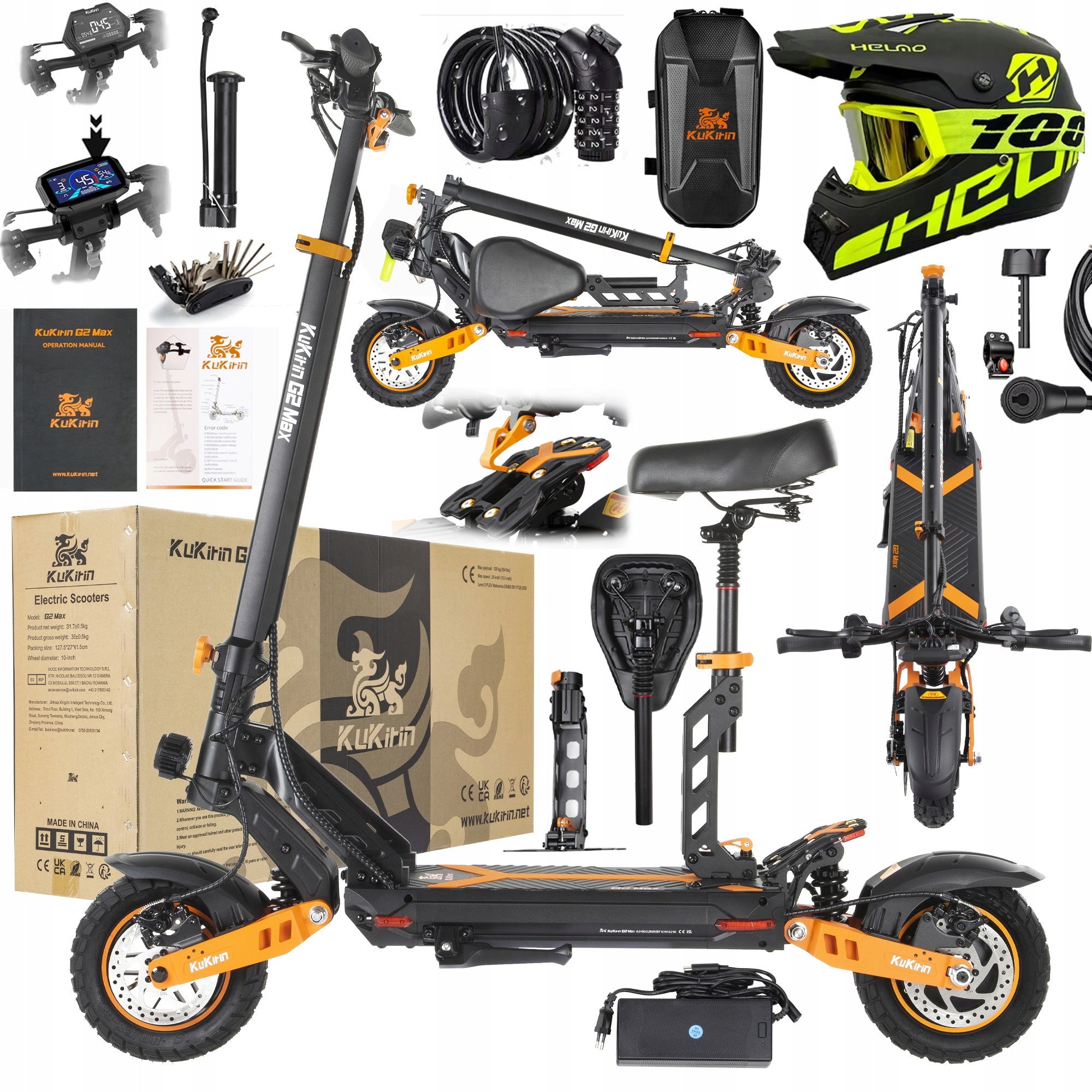 2026 Kukirin G2 Max Elektrické vozidlo 1200 W 55 km/h 48 V/20.8 Ah 3 dárky