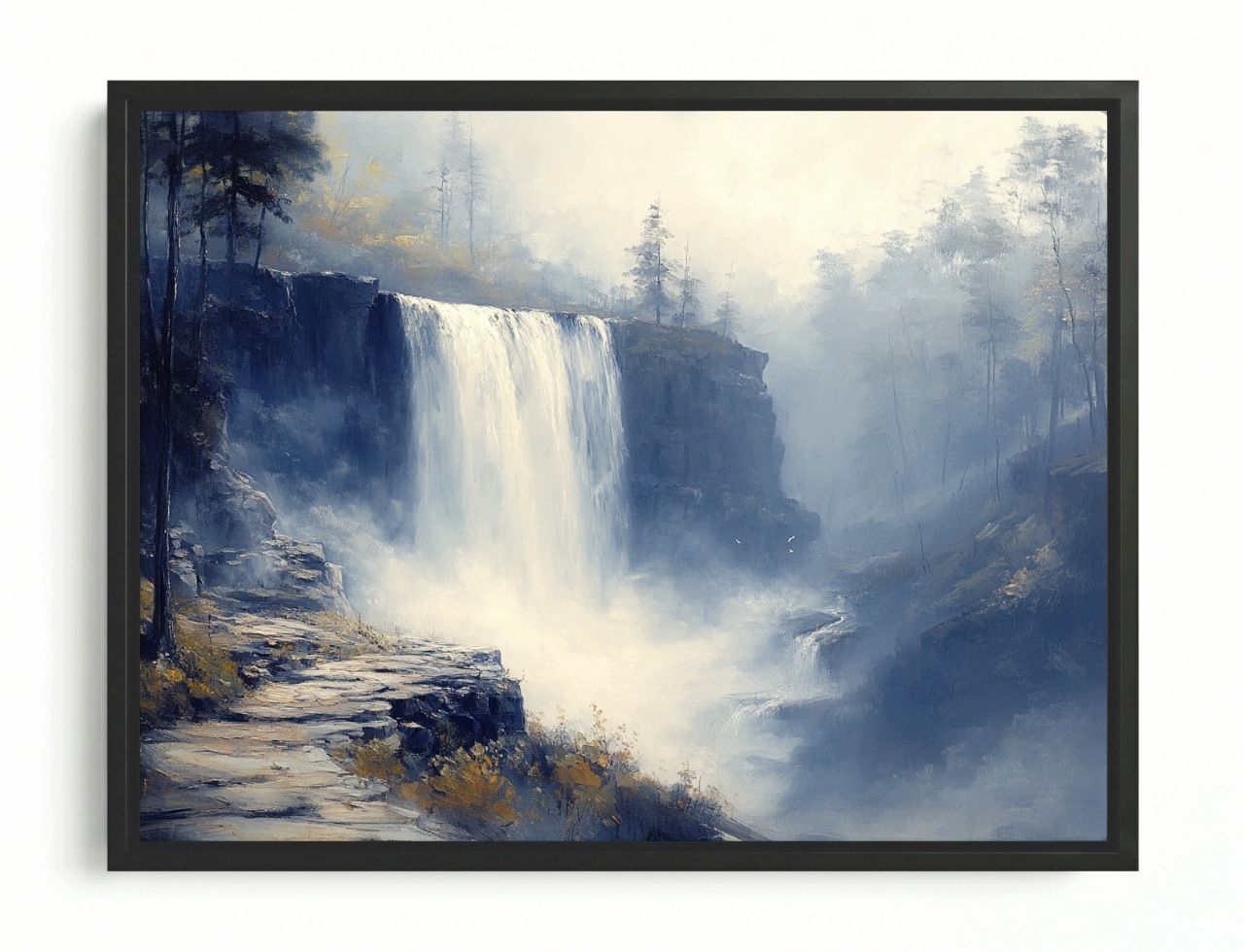Obraz Rám American Box Krajina Hory Skaly Vodopád Rieka Cesta Chodník 80x60