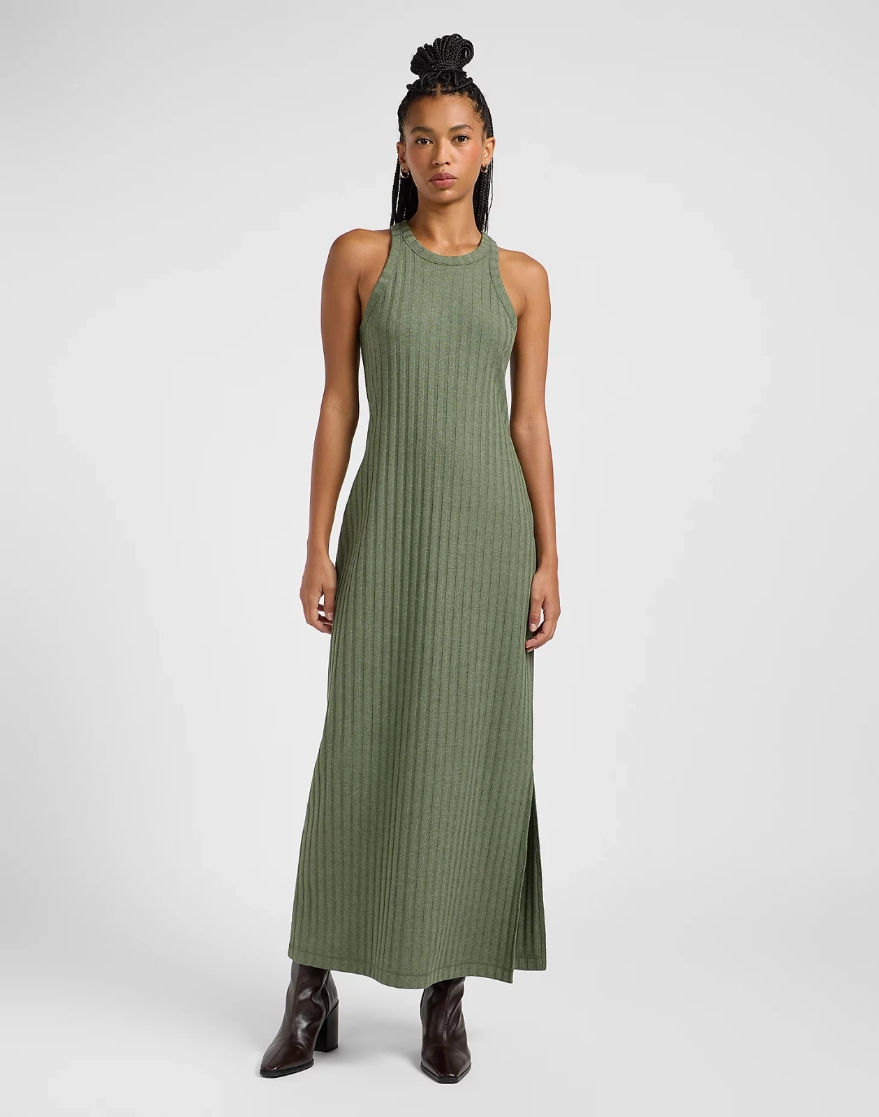 Dámské šaty Lee Rib Tank Dress Olive Heather 112363489 M
