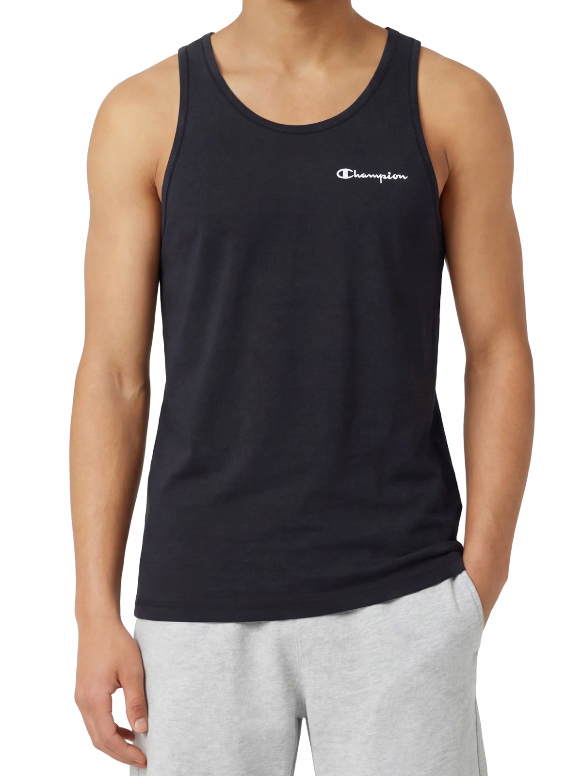 Tričko pánské Champion bez rukávů 222171-KK001 sportovní černé tílko M