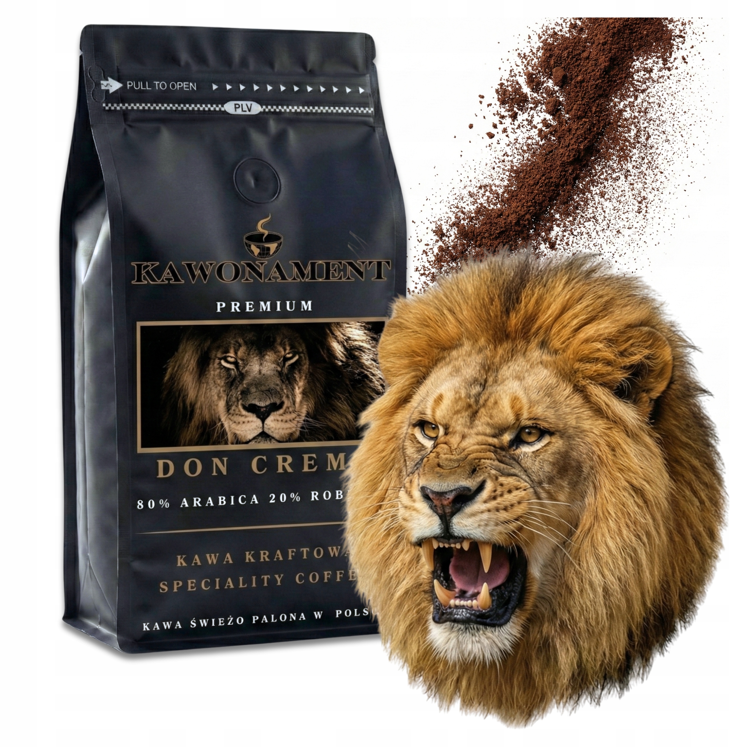 Levně Mletá Káva 1 kg Crema Čerstvě pražená Směs 80% Arabica 20% Robusta