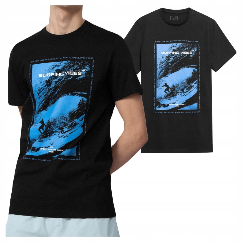 

4F T-shirt Koszulka Męska TSM049 Czarna M