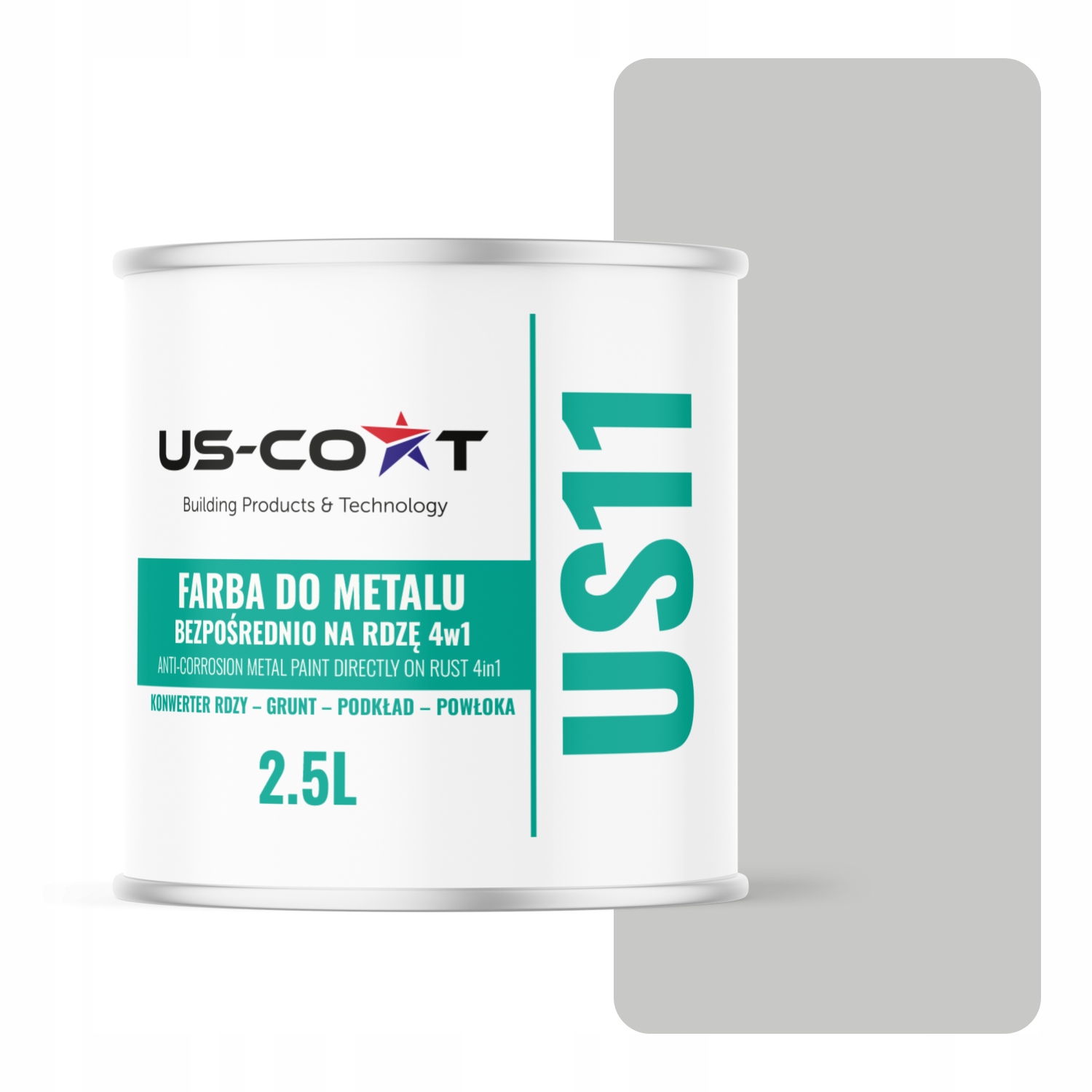 Farba Na Kov Na Hrdzu Aluminium 4v1 Sivá Mliečna Ral 7047 Lesk 2,5L