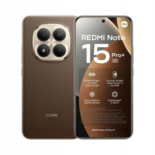 Xiaomi Redmi Note 15 Pro+ 5G 8GB Ram 256GB No Charger Mocha Brown Eu MZB0MI