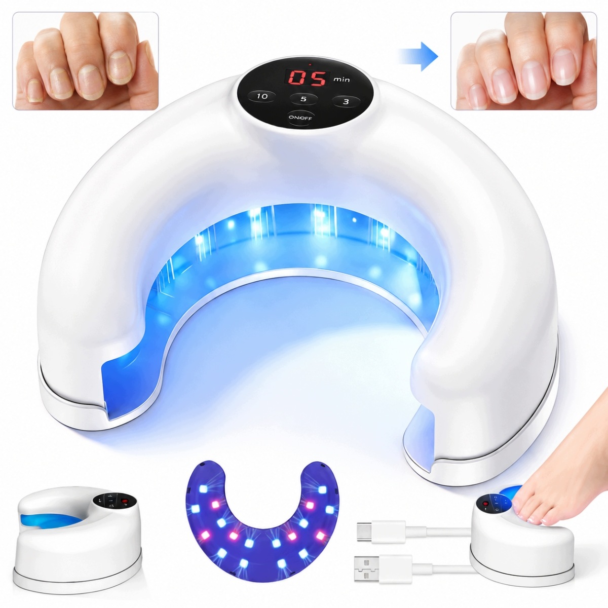 Led Zařízení Pro Péči O Nehty Na Rukou A Nohou, 3 Časové Režimy