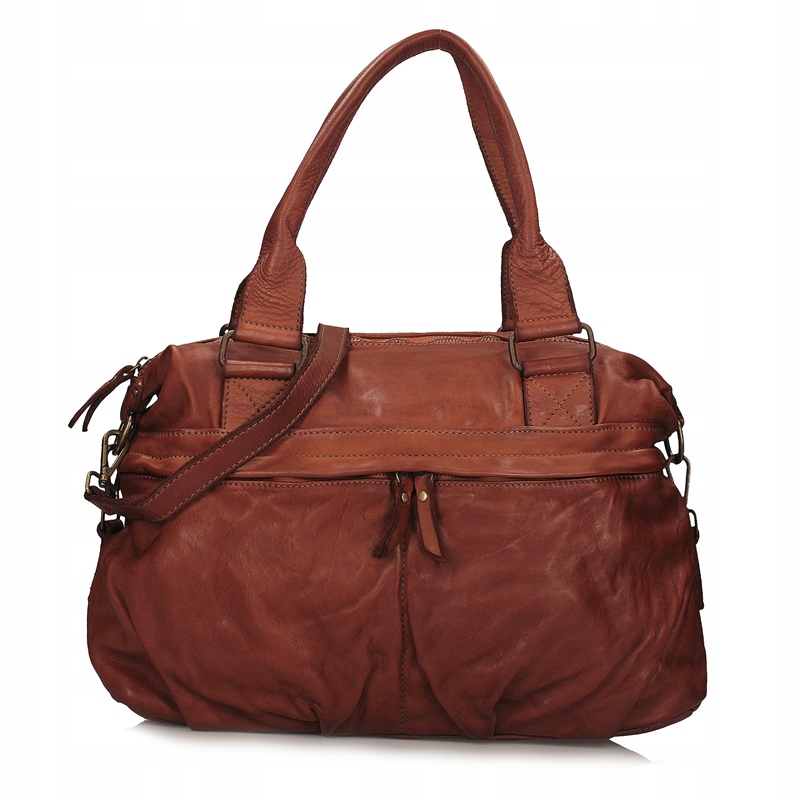 Dámská taška Prostorná městská stylová kožená taška červená G155