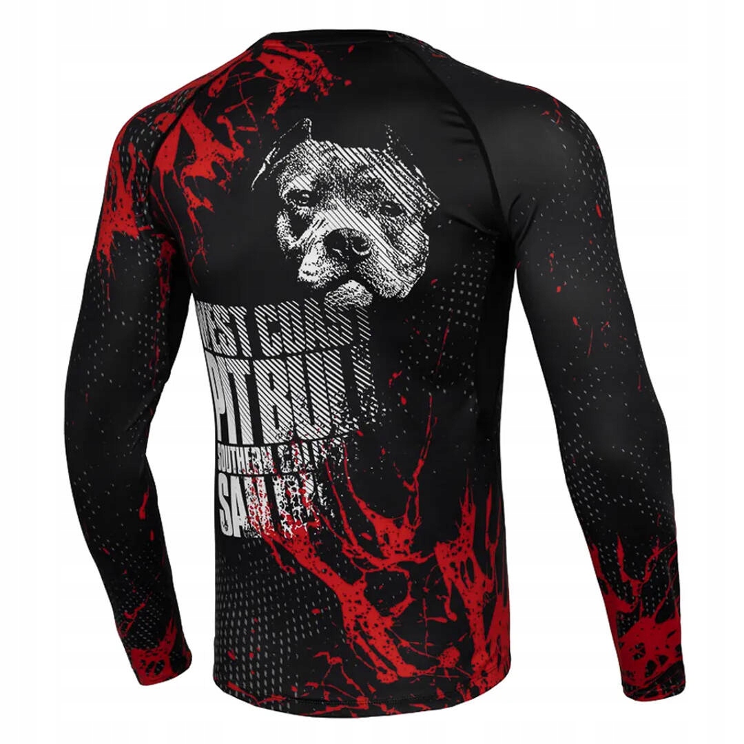 Rashguard z długim rękawem męski Pit Bull Blood Dog II Czarny r. S Rozmiar S