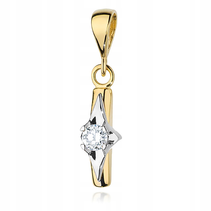 Krásný Zlatý Přívěsek 585 s Briliantem 0,08 ct