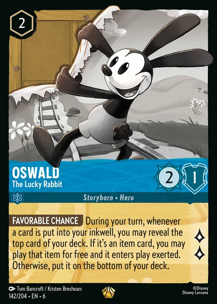 DISNEY LORCANA Oswald - The Lucky Rabbit 6AZS #142